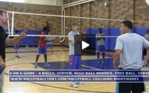 6 on 6 Game Wash Drill Serve Bounce Ball Free Ball and Serve  - Uni High - Day 2 - Part 1