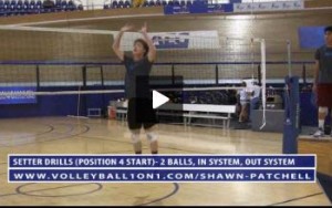 Chris Austin - Volleyball Setting Drill, 2 Balls - In System, Out System, Area 4 Start