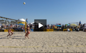 Demo Kerri Walsh and April Ross - Sideout on Line Attack Off Serve, April Spiking