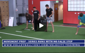 Sumo Squat Touchdown and Series of Runs with No False Step - Velocity Volleyball Workout 1 - Linear
