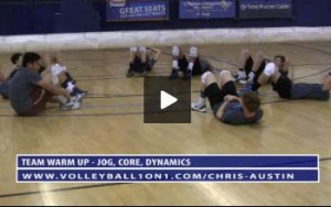 Volleyball Warm Up Exercises and Drills - Jog, Core, Dynamics with Chris Austin
