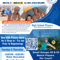 St. Johns Beach Volleyball Club - 2026 / 2027 School Calendar Year Tryouts