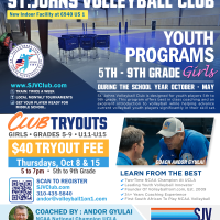 SJVC - Club Tryouts October 15th - 5:00 to 7:00 PM - 5th to 9th Grade