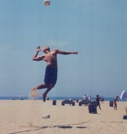 Andor Hitting a Volleyball