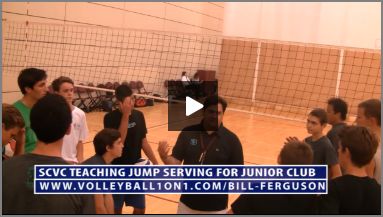 Bill Ferguson SCVC Teaching Junior Club Volleyball Jump Serving and Drill