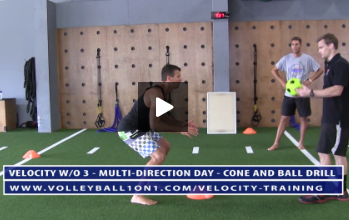 Cone and Ball Drill Exercise for Movement Portion - Velocity Workout 3 - Multi-Directional