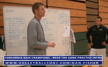 Dan Fisher Describing to his Team The Reading the Game Volleyball Practice Plan
