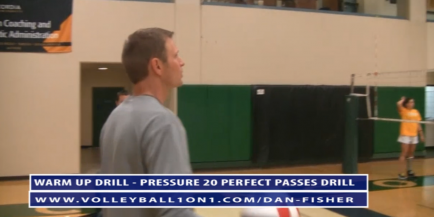 Dan Fisher Volleyball Warm Up Drill – 20 Pressure Passes Drill