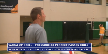 Dan Fisher Volleyball Warm Up Drill – 20 Pressure Passes Drill