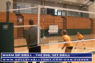 Dan Fisher Warm Up Volleyball Drill – The Dig Set Drill