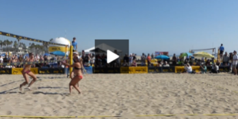 Demo Kerri Walsh and April Ross – Sideout on Line Attack Off Serve, April Spiking