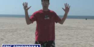 Eric Fonoimoana Beach Volleyball Spiking