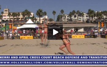 Kerri Walsh and April Ross – Angle Block, Line Defense with Volleyball Transition Hit, Kerri Blocking