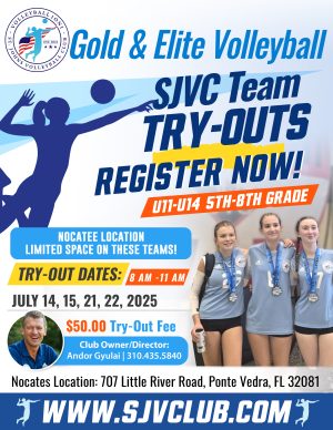 SJVC - 2025 / 2026 School Calendar Year - Travel Teams Tryouts - July 21, 2025 Tryout Date