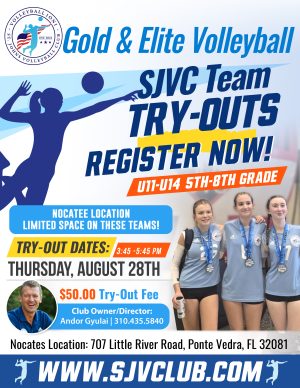 SJVC - 2025 / 2026 School Calendar Year - Travel Teams Tryouts - Aug 28th, 2025 Tryout Date