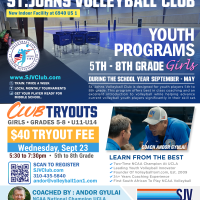 SJVC - Club Makeup Tryouts September 23rd - 5:30 to 7:30 PM - 5th to 9th Grade