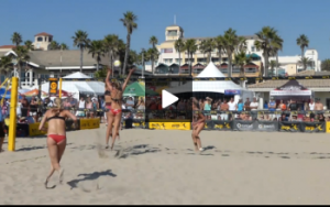 Volleyball Demonstration - Kerri Walsh and April Ross - Angle Block, Line Defense with April Blocking