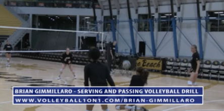 Volleyball Team Serving and Passing Drill by Brian Gimmillaro