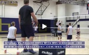 Wes Schneider - Servers vs. Passers Volleyball Drill - Round 2